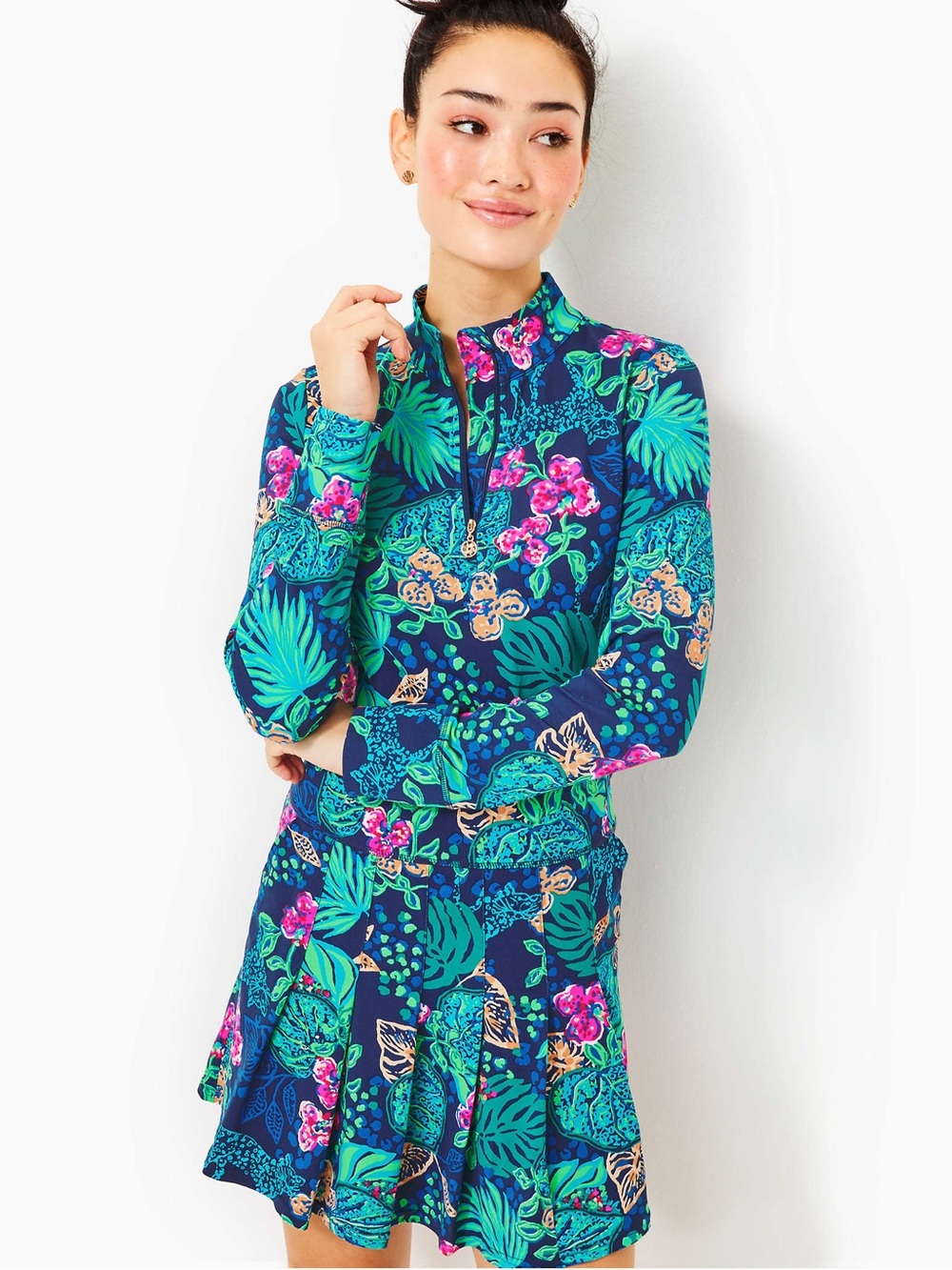 NWT, Lilly Pulitzer Luxletic Delmare Dress UPF 50+ in Low Tide Navy, Size M